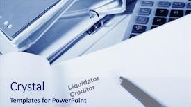  Presentation with employee anniversary work office - Cool new presentation theme with liquidate - office with paper work headed backdrop and a sky blue colored foreground