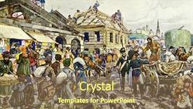  Presentation with artist - Slides consisting of book leo tolstoy war background and a violet colored foreground