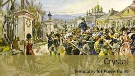  Presentation with soldiers - Cool new presentation theme with book leo tolstoy war backdrop and a gold colored foreground