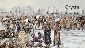  Presentation with artist - PPT theme consisting of book leo tolstoy war background and a light gray colored foreground