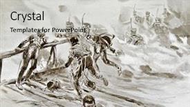  Presentation with artist - Theme with book leo tolstoy war background and a light gray colored foreground