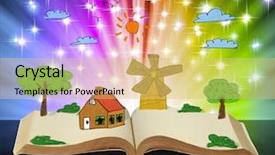  Presentation with fantasy - Amazing theme having book of fantasy stories reading backdrop and a yellow colored foreground