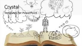  Presentation with fantasy - Cool new PPT theme with book of fantasy stories backdrop and a white colored foreground