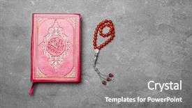 Presentation with prayer - Presentation theme consisting of book of muslims and prayer background and a gray colored foreground