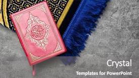  Presentation with prayer - Beautiful PPT layouts featuring book of muslims and prayer backdrop and a gray colored foreground