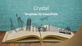  Presentation with travel japan - Beautiful PPT layouts featuring book-of-travel-japan-france backdrop and a seafoam green colored foreground