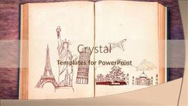  Presentation with travel japan - Colorful PPT theme enhanced with book-of-travel-japan-france backdrop and a lemonade colored foreground