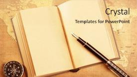  Presentation with treasure gold - Cool new slide set with book on a treasure map backdrop and a blonde colored foreground