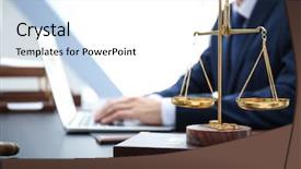 Presentation with law juridical - Presentation having book on table in law background and a white colored foreground