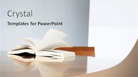  Presentation with open book page - Presentation theme consisting of book-open-at-a-page background and a light gray colored foreground