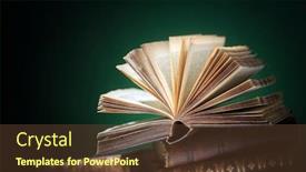  Presentation with education law - Cool new slide deck with book-open-on-top backdrop and a tawny brown colored foreground