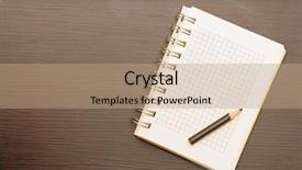  Presentation with notepad - Cool new PPT layouts with book outline - blank notepad with pencil backdrop and a coral colored foreground