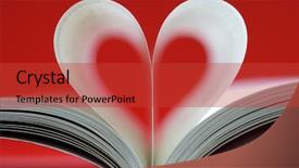  Presentation with folded heart - Slide set with abstract article - book pages folded into heart background and a red colored foreground