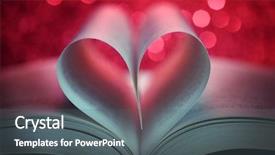  Presentation with heart book - Audience pleasing presentation consisting of book pages in the shape backdrop and a gray colored foreground