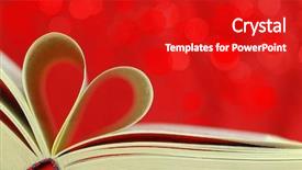  Presentation with heart book - Audience pleasing PPT theme consisting of selective focus image of book backdrop and a crimson colored foreground