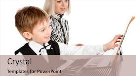  Presentation with preschool - Amazing slides having book pages turning kids - mother and her preschool son backdrop and a coral colored foreground