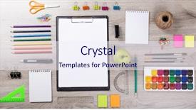  Presentation with note book - Presentation theme with book pencils loupe green apple background and a sky blue colored foreground