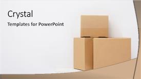  Presentation with book rack - Slide deck with book rack - cardboard box on wooden shelf background and a white colored foreground