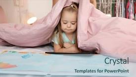  Presentation with bedtime story - Beautiful presentation theme featuring book reading bedtime story backdrop and a lemonade colored foreground