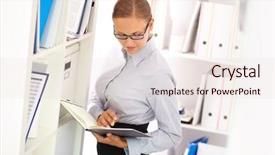  Presentation with lady - Theme featuring book review - pretty lady being occupied background and a lemonade colored foreground