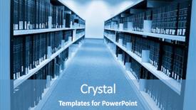 Presentation with book rack - Presentation theme enhanced with book shelfs in university library background and a teal colored foreground