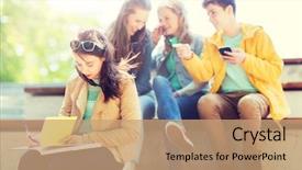  Presentation with school bullying - Amazing presentation design having book suffering of classmates mockery backdrop and a coral colored foreground