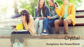  Presentation with school bullying - Colorful PPT layouts enhanced with book suffering of classmates mockery backdrop and a soft green colored foreground