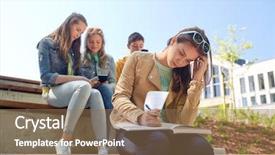  Presentation with school bullying - Amazing PPT theme having book suffering of classmates mockery backdrop and a coral colored foreground