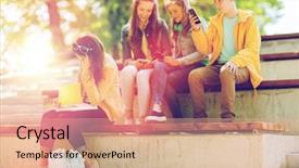  Presentation with school bullying - Audience pleasing presentation design consisting of book suffering of classmates mockery backdrop and a  colored foreground