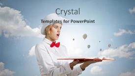  Presentation with imagination - Slide deck consisting of book that blow up your imagination background and a light blue colored foreground