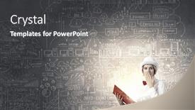  Presentation with imagination - Presentation theme featuring book that blow up your imagination background and a dark gray colored foreground