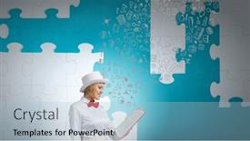  Presentation with imagination - Cool new PPT theme with book that blow up your imagination backdrop and a light blue colored foreground