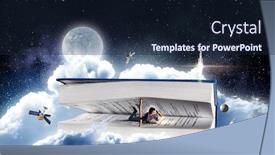  Presentation with mixed reality - Beautiful presentation design featuring book-that-takes backdrop and a navy blue colored foreground