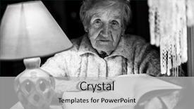 Presentation with elderly - Audience pleasing slide set consisting of book under a table lamp backdrop and a light gray colored foreground