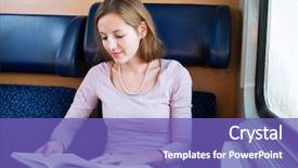  Presentation with train - Theme enhanced with book while on a train background and a  colored foreground