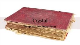  Presentation with old book cover by shakespeare - Amazing PPT theme having book with a red cover backdrop and a violet colored foreground