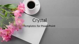  Presentation with coffee book - PPT theme with book with blank white cover background and a light gray colored foreground