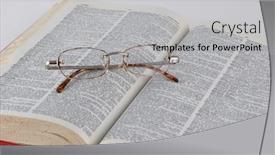  Presentation with book glasses - PPT theme featuring book-with-eye-glasses background and a light gray colored foreground
