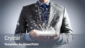  Presentation with flying - Audience pleasing slides consisting of book with flying out character backdrop and a gray colored foreground