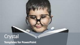  Presentation with book glasses - Presentation design consisting of book with funny and varied background and a  colored foreground