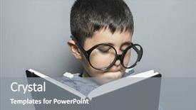  Presentation with kids reading book - Presentation theme featuring book with funny and varied background and a  colored foreground