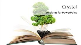  Presentation with green tree - Audience pleasing presentation consisting of book-with-green-tree backdrop and a white colored foreground