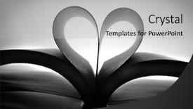  Presentation with heart book - Colorful slide set enhanced with book with heart shaped pages showing a love of reading backdrop and a light gray colored foreground