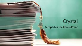  Presentation with knowledge - PPT theme enhanced with book with luxury key background and a seafoam green colored foreground