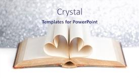  Presentation with book love heart - Colorful slide set enhanced with book-with-opened-pages backdrop and a sky blue colored foreground