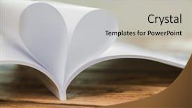  Presentation with heart book - Beautiful presentation theme featuring book with opened pages backdrop and a light gray colored foreground