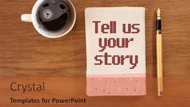  Presentation with coffee book - Slides enhanced with book with pen and cup of coffee background and a red colored foreground