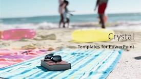  Presentation with blue sky - PPT theme having book-with-sunglasses-placed background and a blonde colored foreground