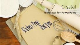  Presentation with baking tools - Presentation having book with text gluten free background and a soft green colored foreground