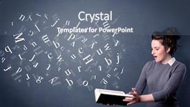  Presentation with white letters - Beautiful presentation featuring book with white letters flying backdrop and a gray colored foreground